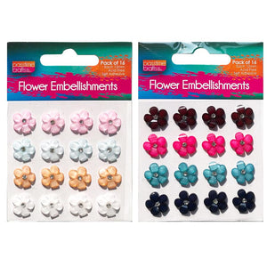 Flower Embellishments Resin 16 Pce