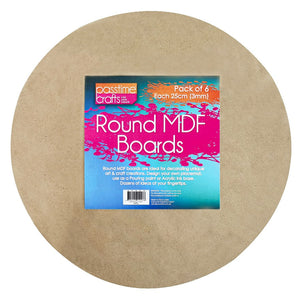 MDF Boards Round 25cm Pkt 6