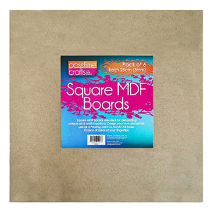 MDF Boards Square 25cm Pkt 6
