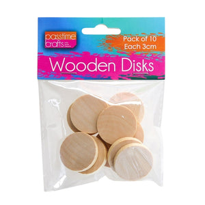Wooden Mini Disk 30mm Pkt 10