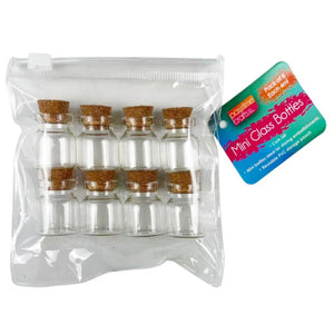 Craft Mini Bottles Pkt 8/2.5cm C/Lid