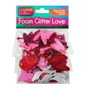 Foam Glitter Hearts Love 100 Pcs-R