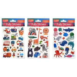 Puffy Stickers Ocn/Anml/Mchry 3-Ast