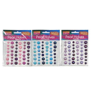 Pearl Halves Pastels S/Adhes 3-Ast