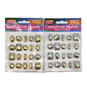 Gemstones Jewels Claw S/Ad 2-Ast Pkt 20