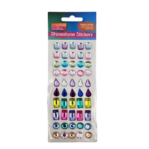 Rhinestone Sticker 3D S/Ad 2-Ast Pkt 50