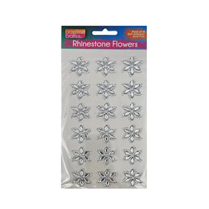 Rhinestone Flwrs S/Adhes Pkt 18