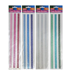 Gemstones Borders 31cm S/Adhes Pkt 3