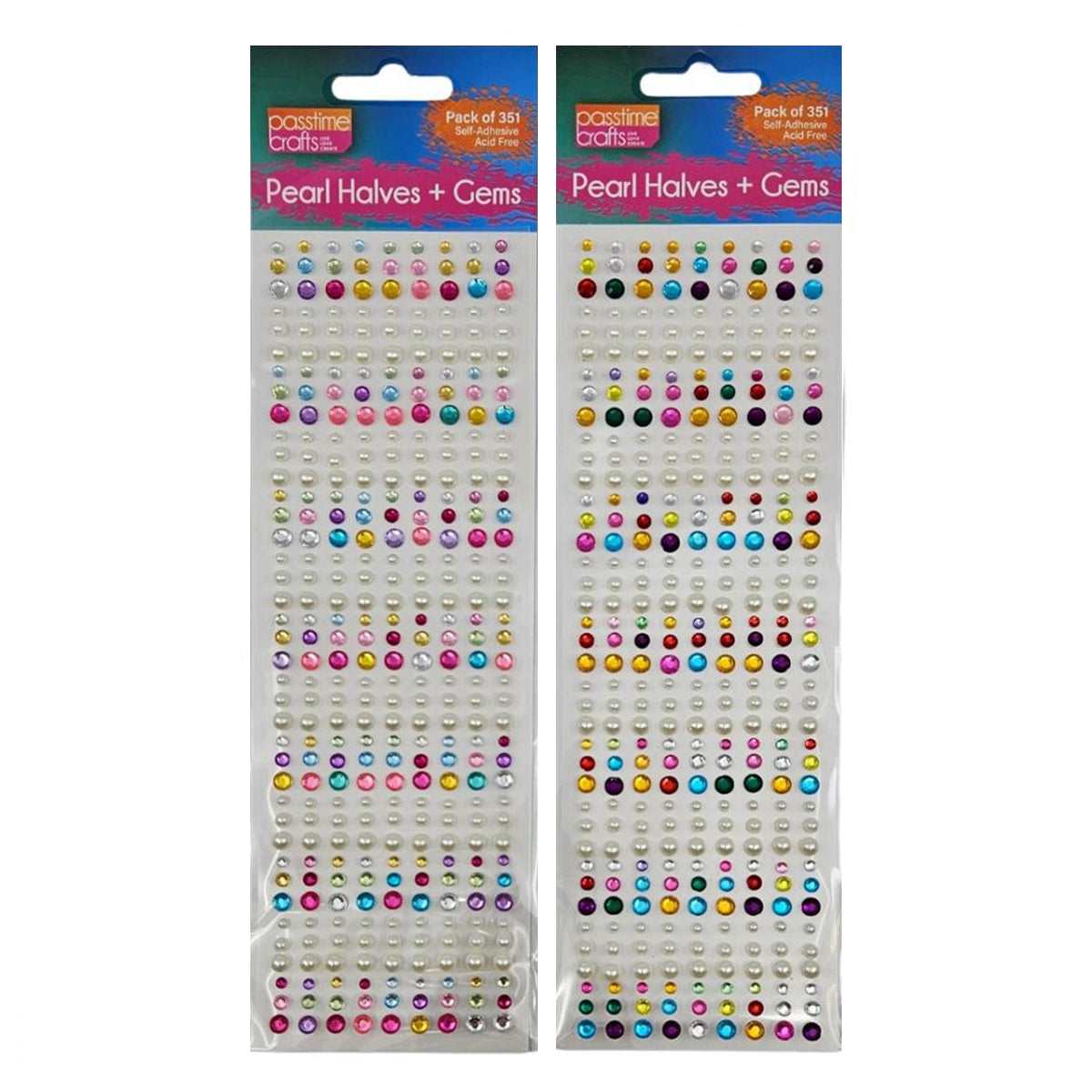 Pearl Halves Gems S/Ads 2-Ast Pkt 351