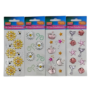Gemstones 3D Decals Mix S/Adhes 4-Ast