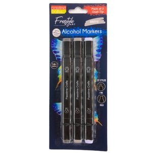 Alcohol Markers D/Tip Greys 3 Pkt