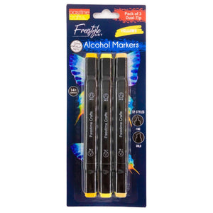 Alcohol Markers D/Tip Yellows 3 Pkt