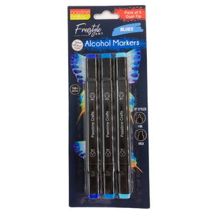 Alcohol Markers D/Tip Blues 3 Pkt