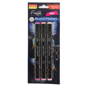 Alcohol Markers D/Tip Pinks 3 Pkt