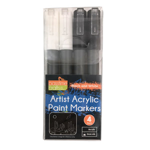 Artist Paint Markers Wht-Blk S/4
