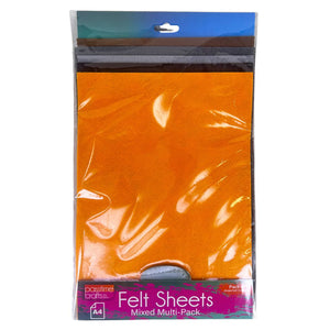 Felt Sheet Pack A4 Mixed Colours Pkt 5