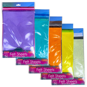 Felt Sheet Pack A4 Mixed Colours Pkt 5