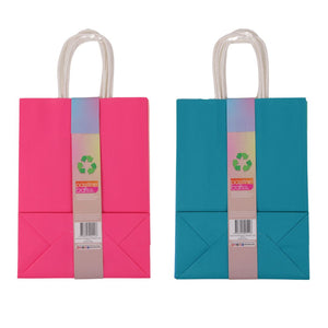 Kraft Colour Bag MD Pkt 4 16.5x22x8cm 120G