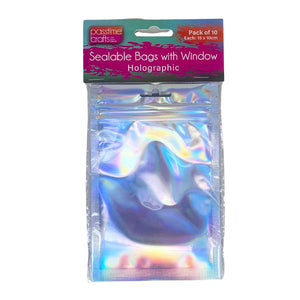 Craft Bags Sealing Holo 15*10cm Pkt 10