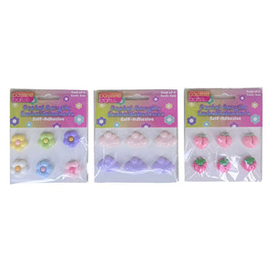 Acrylc Flwr/Cld/Bry S/Adhs 3-Ast Pkt 6