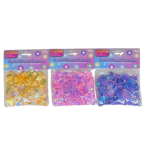 Craft Sequin Flwrs Pastels 30g 3-Ast