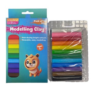 Modelling Clay 200g- 12 Colours W/Tray