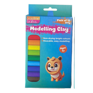 Modelling Clay 200g- 12 Colours W/Tray