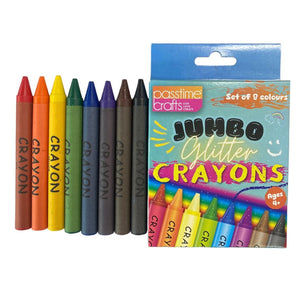 Passtime Jumbo Glitter Crayons Pkt 8
