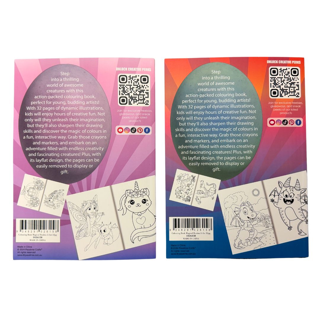 Colouring Book Magical Realms 2-Ast 32 Pgs