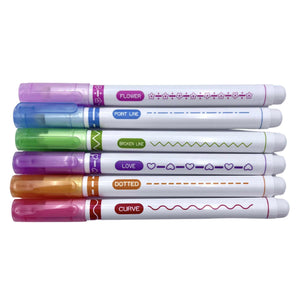 Artist Pattern Roller Ink Pens Pkt 6