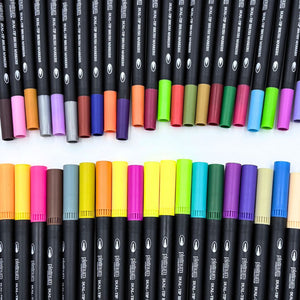 Platinum Dual-Tip Fine/Brush Markers S/48