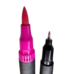 Platinum Dual-Tip Fine/Brush Markers S/48