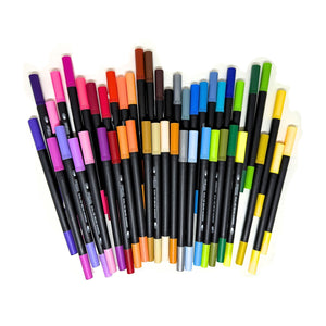 Platinum Dual-Tip Fine/Brush Markers S/48