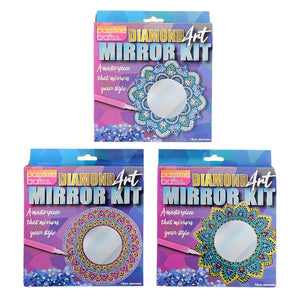 Diamond Art Acrylic Mirror w/Stand 2-Ast 15cm