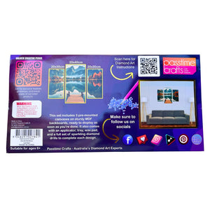 Diamond Art 3pce 20x30/30/40cm 4-Ast