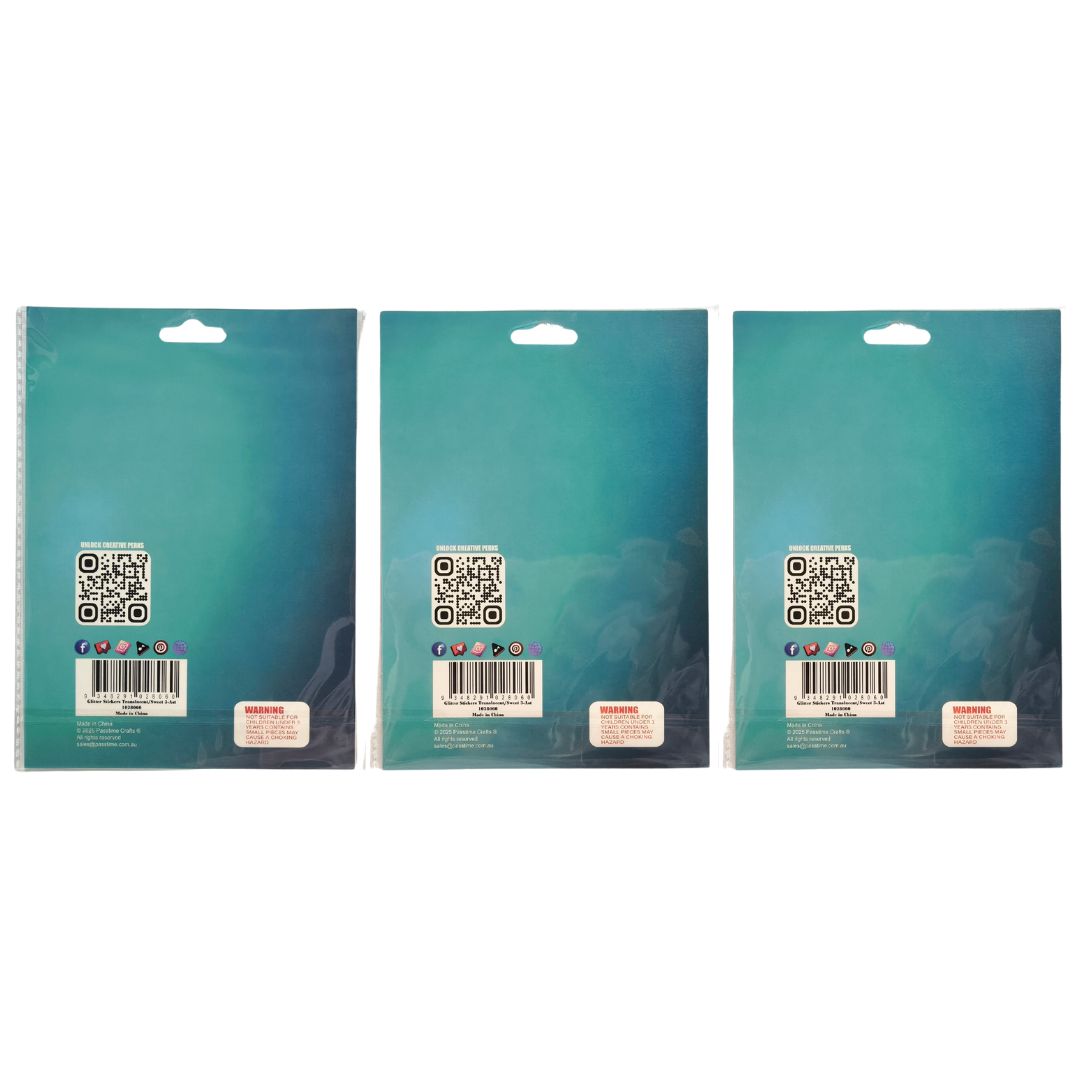 Translucent Glitter Stickers - Party, Fruits & Desserts