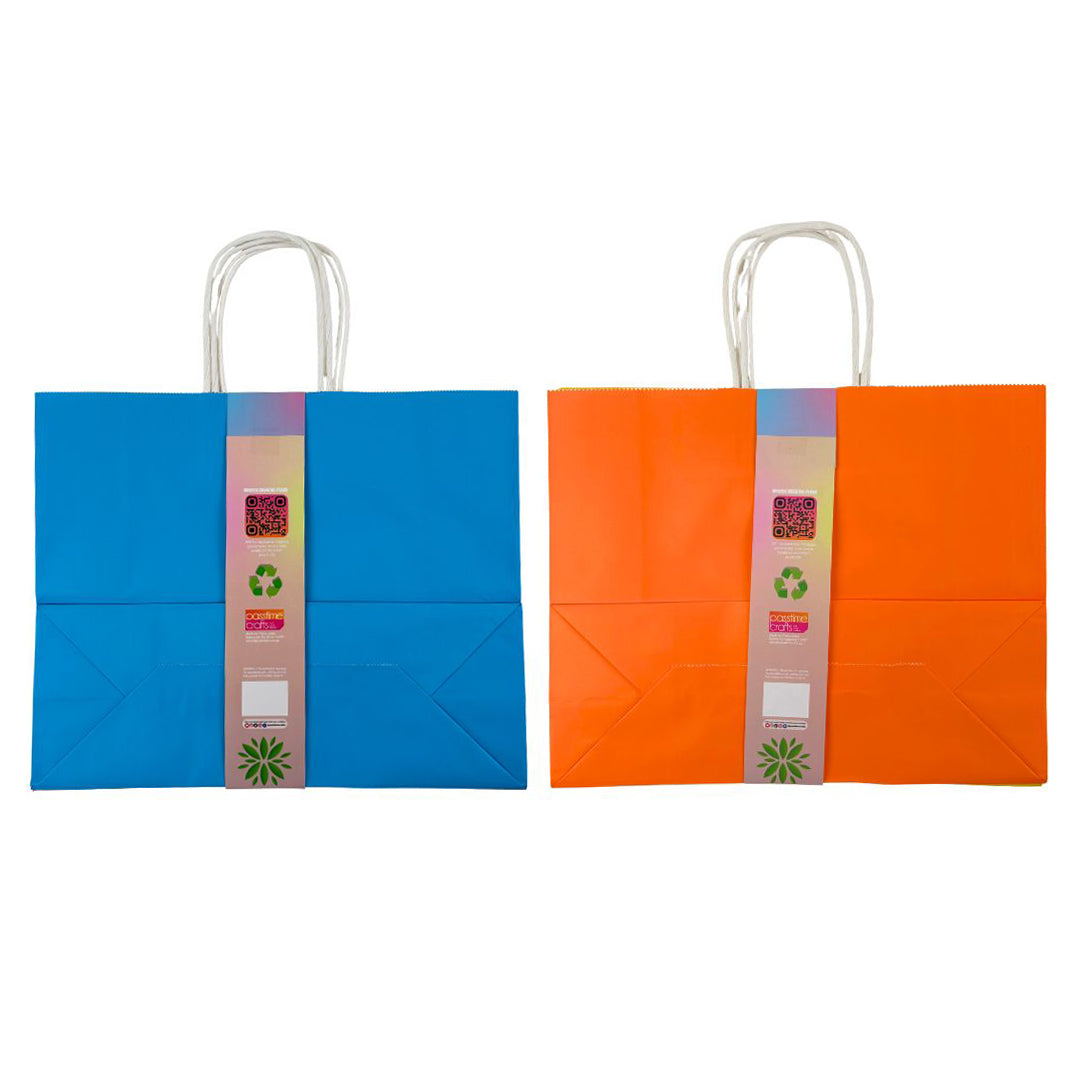 Kraft Colour Bags Multi-Colour Mix 31x25x11.5cm - Pack of 2