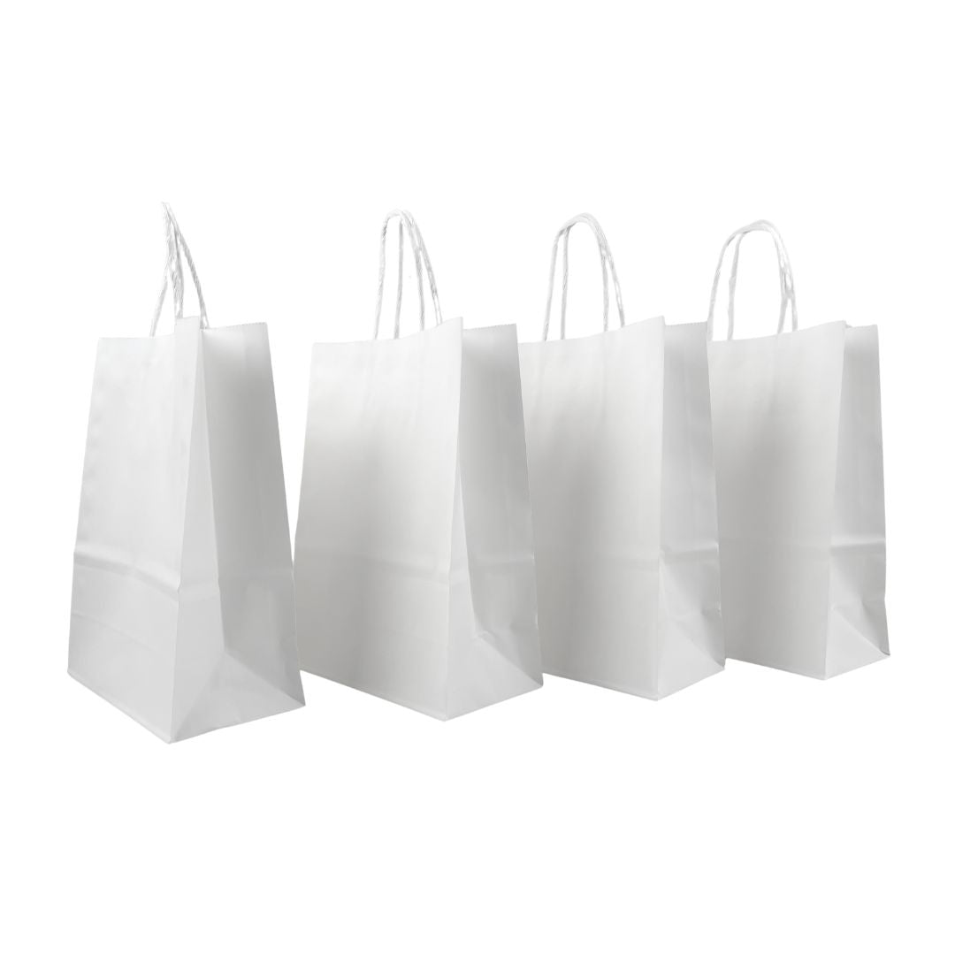 Kraft White Paper Bags 16.5x22cm - Pack of 4