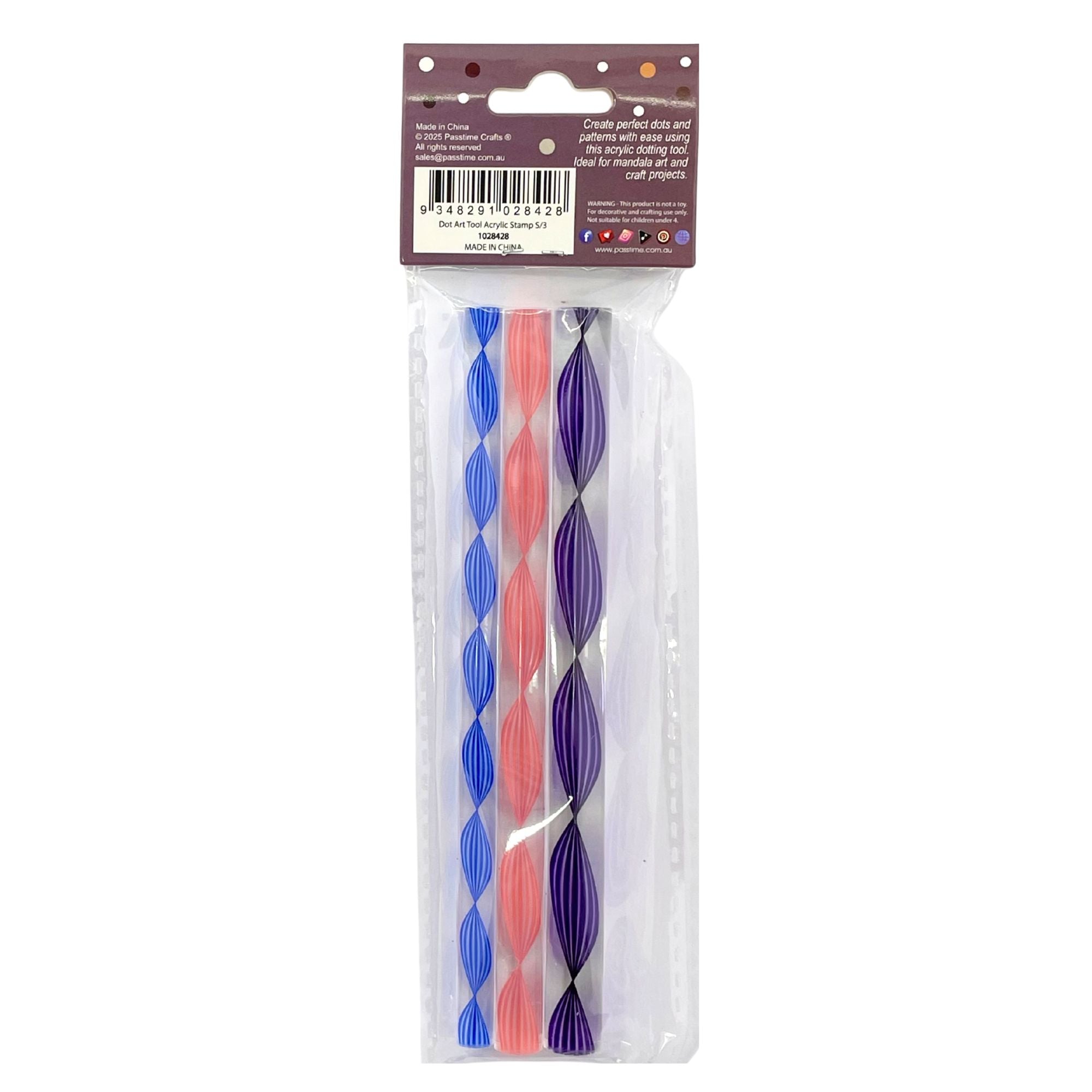 Dot Art Acrylic Stamps - Set of 3