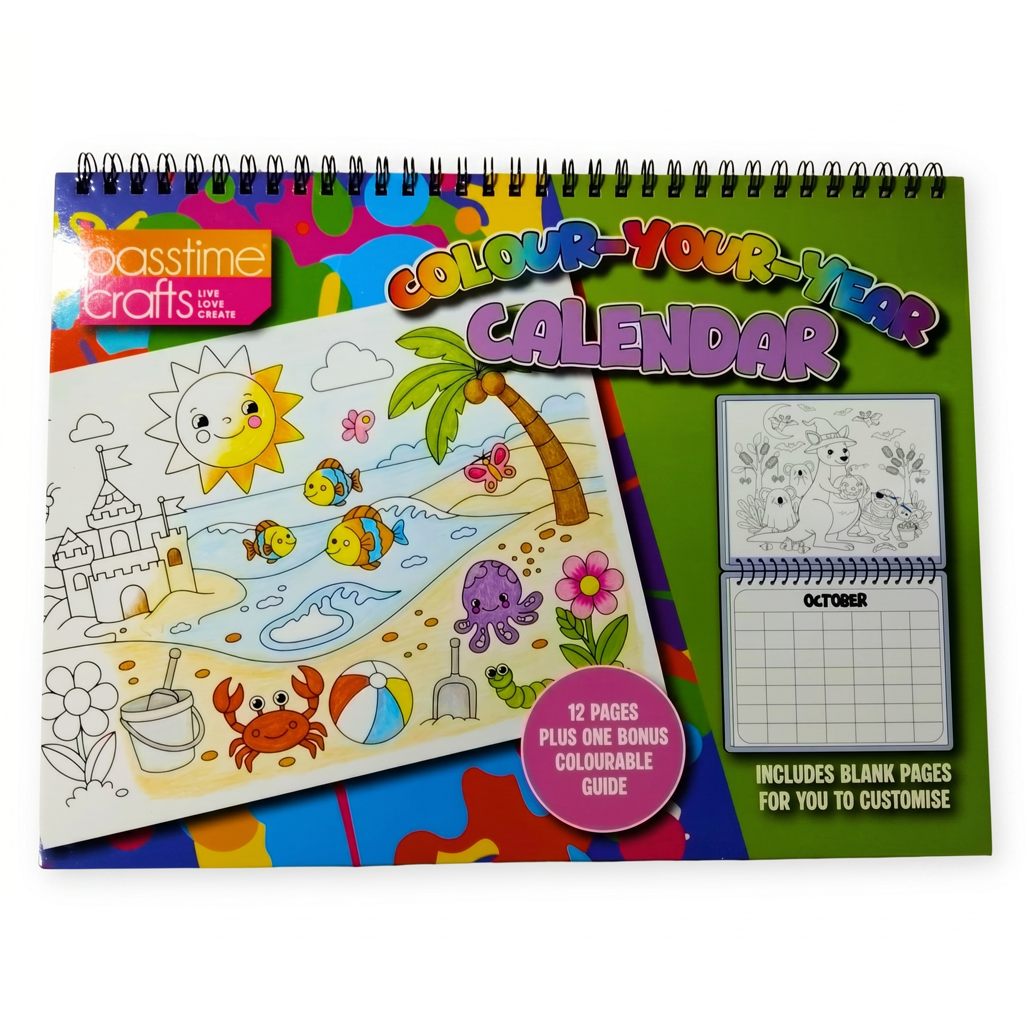 Colour Your Year A4 Calendar