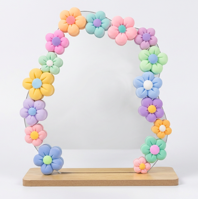 Fluffy Air-Dry Clay Mirror DIY Kit