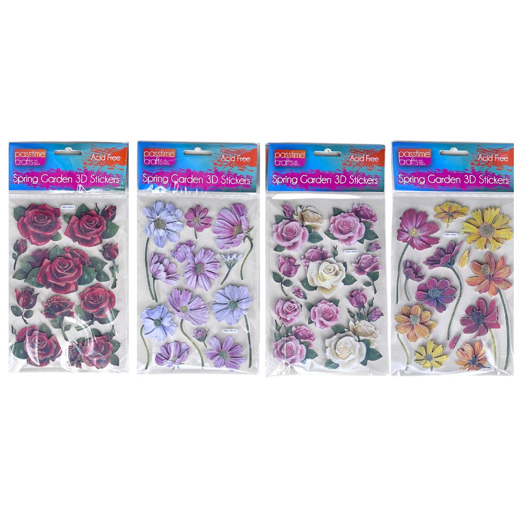 Flower 3D Sticker Trad Rose/Daisy