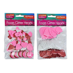 Foam Glitter Hearts Mix 11x16cm-R