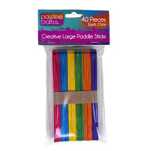 Wood Jumbo Sticks Col/15cm Pkt 40-R