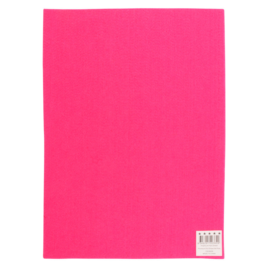 Premium Felt A4 Sheet 21.6x30cm Pink
