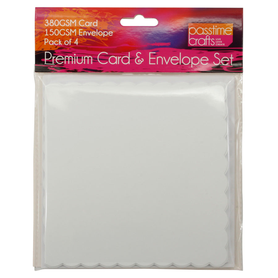 Card Set Scalloped Edge 380gsm Pkt 4
