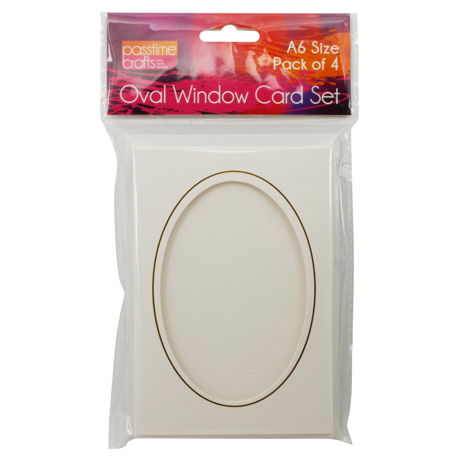 Card Set Cut-Out Oval Trad A6 Pkt 4