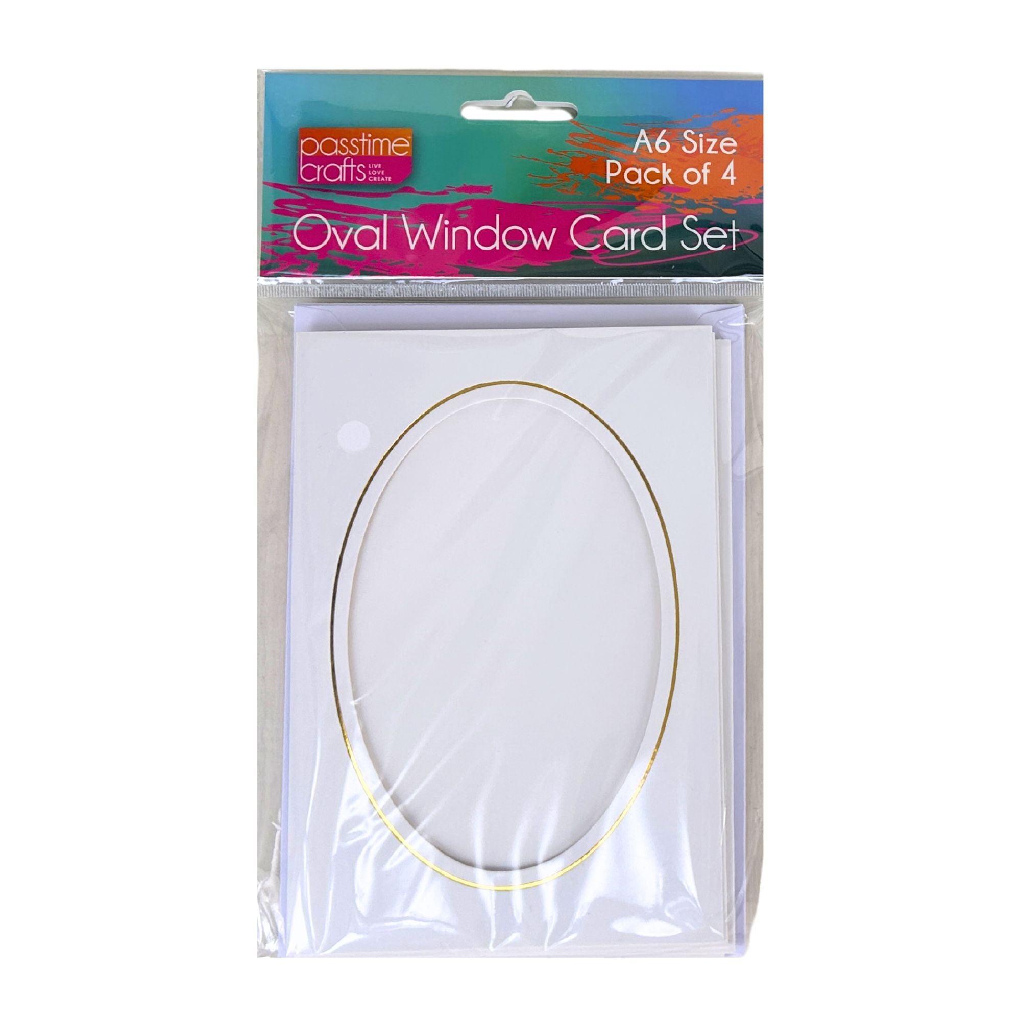 Oval Diecut Cards & Envelopes A6 Pack of 4