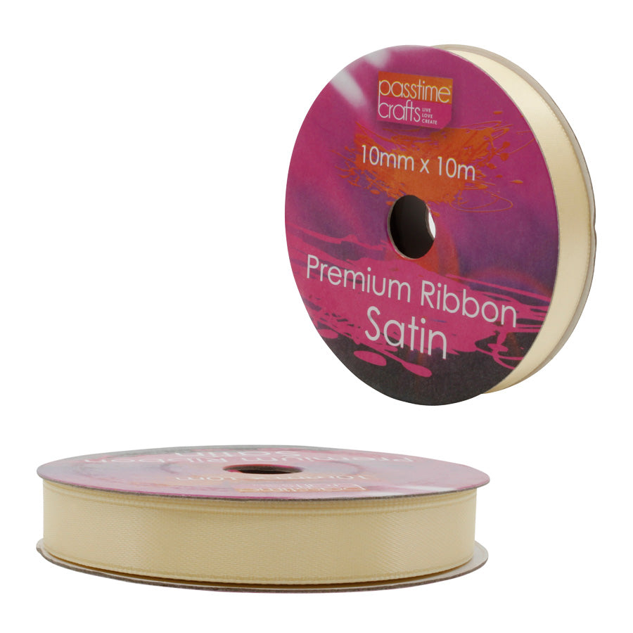 Satin Ribbon Cream 10mmx10m