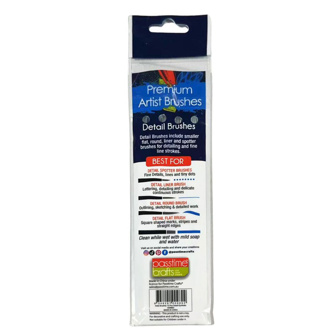 Artist Brushes 10 Pce Detail-Synthetic